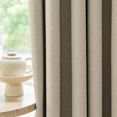 Marisol Milk Tea Linen Room Darkening Custom Curtain