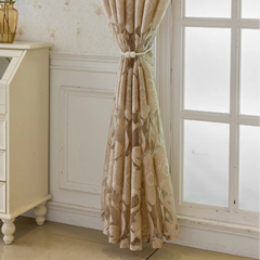 Melanie Champagne Gold Damask Custom Sheer Curtain