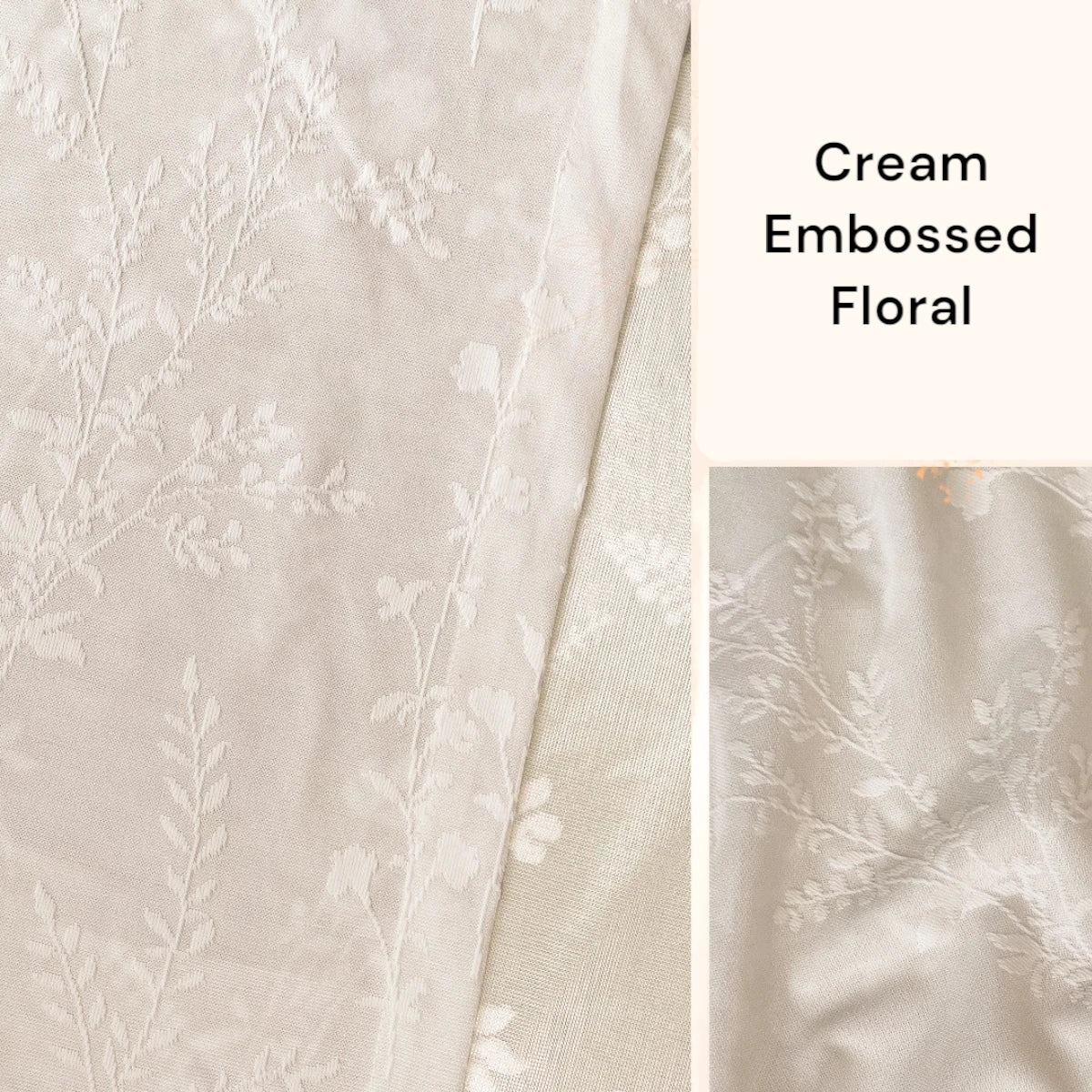 Cream Embossed Floral