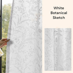 White Botanical Sketch
