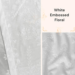 White Embossed Floral