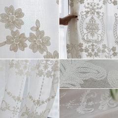 Noelle White Lace Light Filtering Custom Curtain