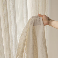 Olympia Striped Linen Light Filtering Custom Curtain