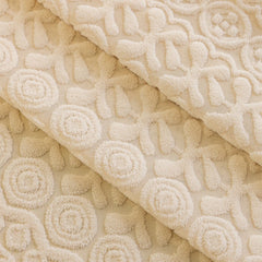 Paige Cream Embossed Geometric Custom Sheer Curtain