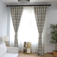 Remy Grey Stripe Room-Darkening Blackout Custom Curtain