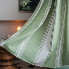 Rhea Green Color Blocking Custom Curtain