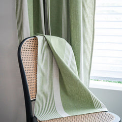 Rhea Green Color Blocking Custom Curtain