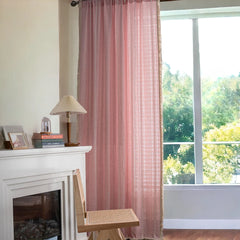 Rylan Pink Geometric Knitting Light Filtering Custom Curtain