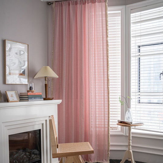 Rylan Pink Semi-Block Custom Curtain