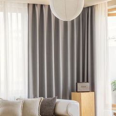 Samara Grey 100% Blackout Solid Custom Curtain