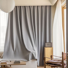 Samara Grey 100% Blackout Solid Custom Curtain
