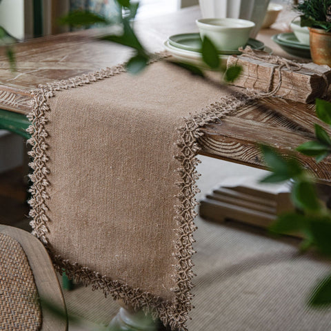 Samiyah Solid Brown Table Runner