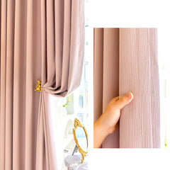 Skyla Pink Textured Blackout Thermal Custom Curtains