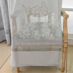 Cortina Transparente Personalizada Sue Woodland Jacquard Cinzenta