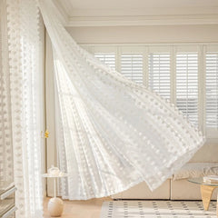 Tori Romantic Gauze Heart-Patterned Custom Sheer Curtain