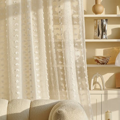 Tori Romantic Gauze Heart-Patterned Custom Sheer Curtain