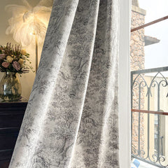 Vanessa Chenille Deer In the Forest Jacquard Blackout Custom Curtain