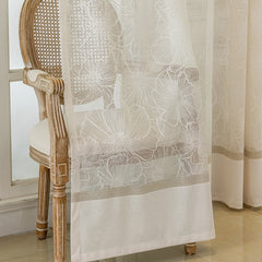 Vicki Shabby White Blossom Lace Custom Sheer Curtain