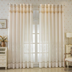 Vicki Shabby White Blossom Lace Custom Sheer Curtain