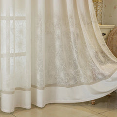 Vicki Shabby White Blossom Lace Custom Sheer Curtain