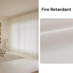 Victoria Flame Retardant Gauze White Custom Sheer Curtain