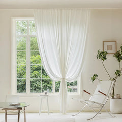 Victoria Flame Retardant Gauze White Custom Sheer Curtain