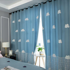 Sabrina Cloud Pattern Lace Room-Darkening Blackout Custom Curtain